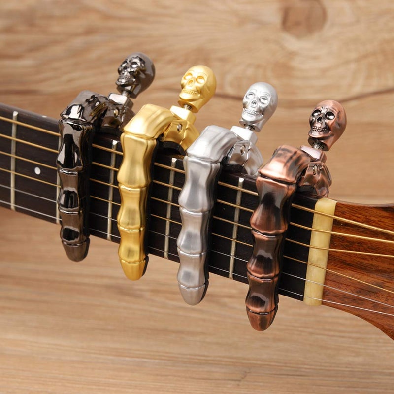 Koldot Guitar Capo Skull Capo for Acoustic and Electric Guitar Skeleton Head Ukulele Capo for Banjo Mandolin Bass and Classical Guitar Comes with 5 Picks - Image 5